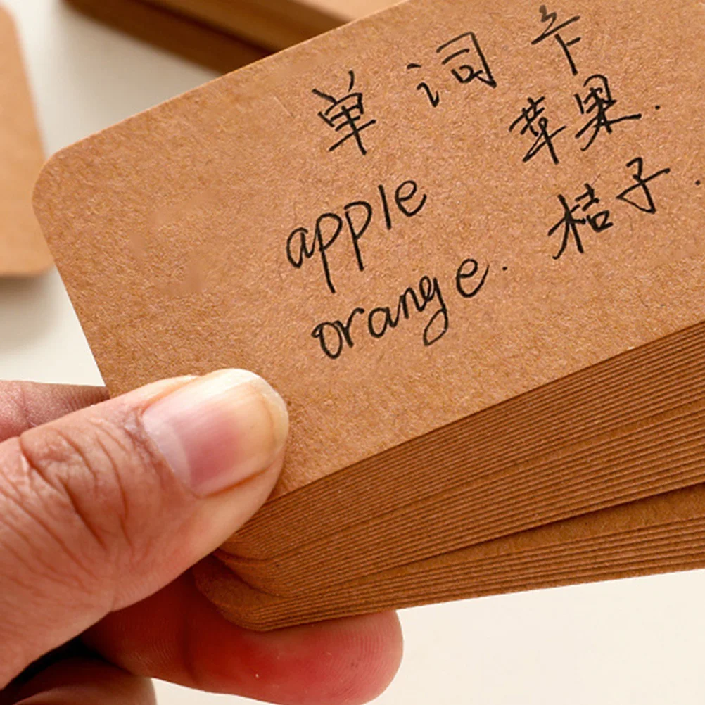 

300Pcs Blank Kraft Paper Cards Small Index Cards for Studying Writing Notes Scheduling Vocabulary Flashcards Memo Learning