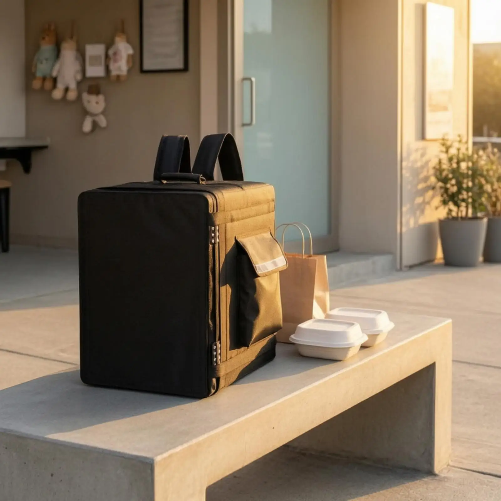 Food Delivery Backpack Rigid Hand Carry Bag Stable for Couriers