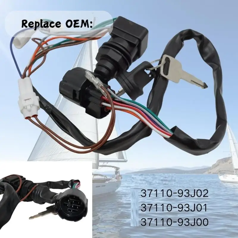 Motor Starter Control Assembly with Attached and Integrated Harness, Black Housing Switches Part for Boat X37F