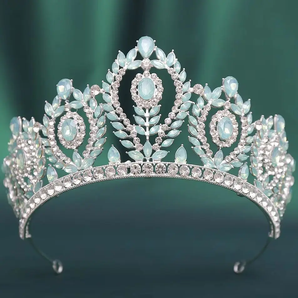 DIEZI Elegant Luxury Princess AB Crystal Tiara For Women Girls Wedding Party Bridal Bride Rhinestone Crown Hair Accessories