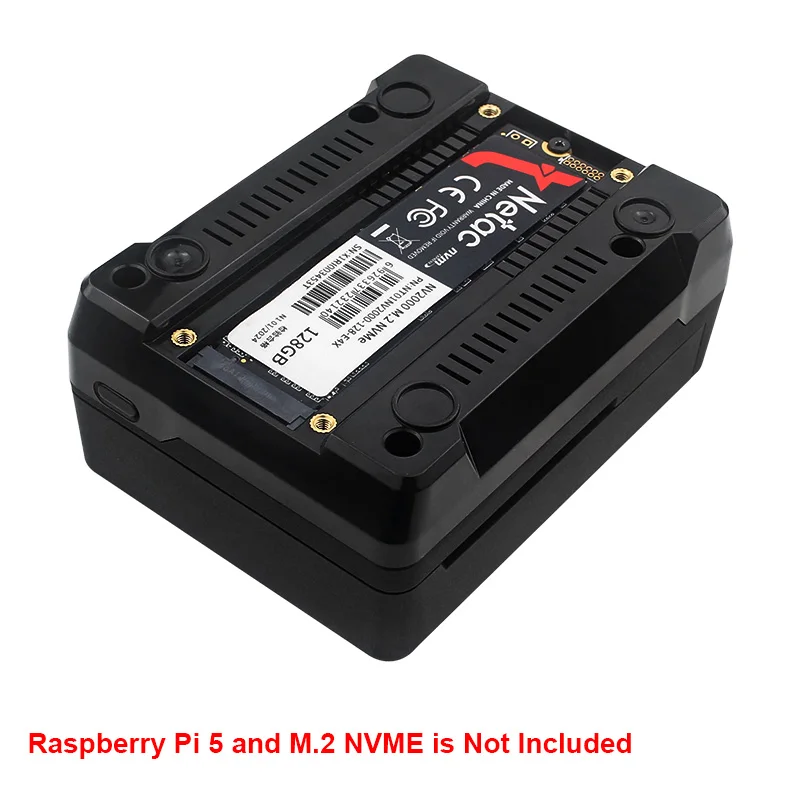 Argon neo 5 m.2 nvme pcie case para raspberry pi 5 dissipador de calor embutido com ventilador pwm para inicialização raspberry pi 5 de uma unidade nvme m.2