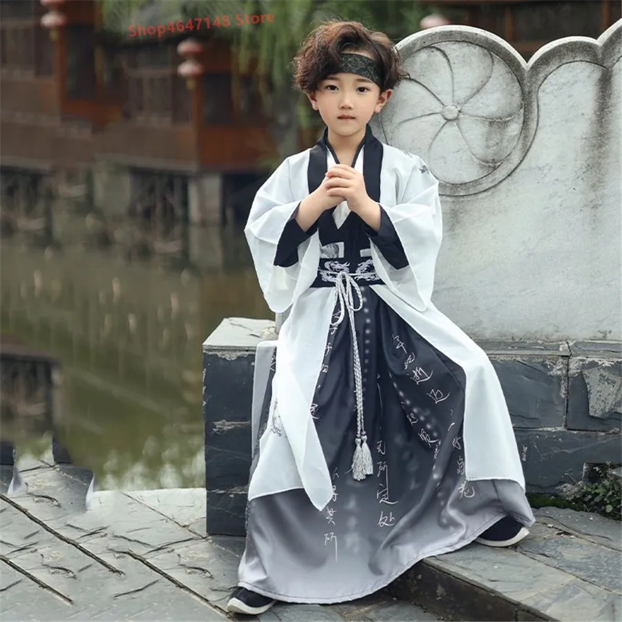 

Long Sleeve Boy Hanfu Modern Dress Baby Cosplay Boys Outfit Ancient Stage Kids Clothing Vestidos Casual Children Chinese Costum