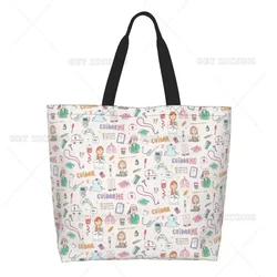Sac d'épicerie de grande capacité pour femme, stéthoscope de dessin animé, cadeau de conception unique pour infirmière, trucs de médecin, sacs à main