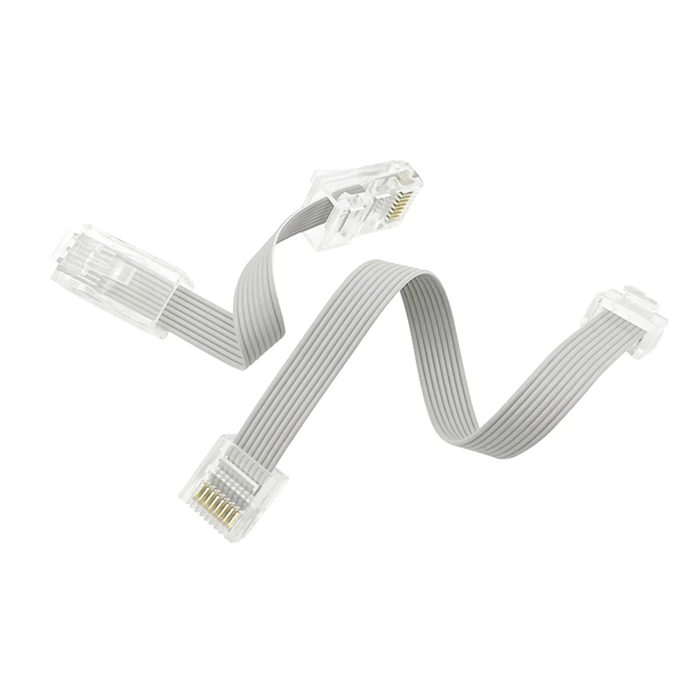 0.2M/0.5M/1M RJ45 Connector 8P8C Short Body Plug Cable Long body Plug 8-core Flexible flat cable Gray