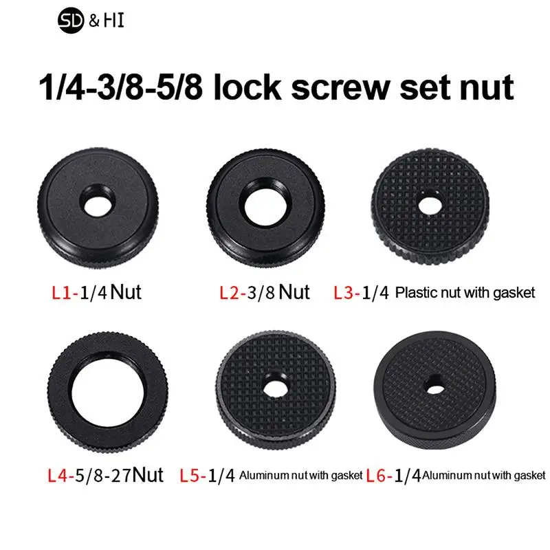 Camera Screw 1/4 3/8 5/8 Inch Nut Photography Accessories Shoe Seat Lock Knob Flash Stand Mount Adapter For Tripod Selfie Stick