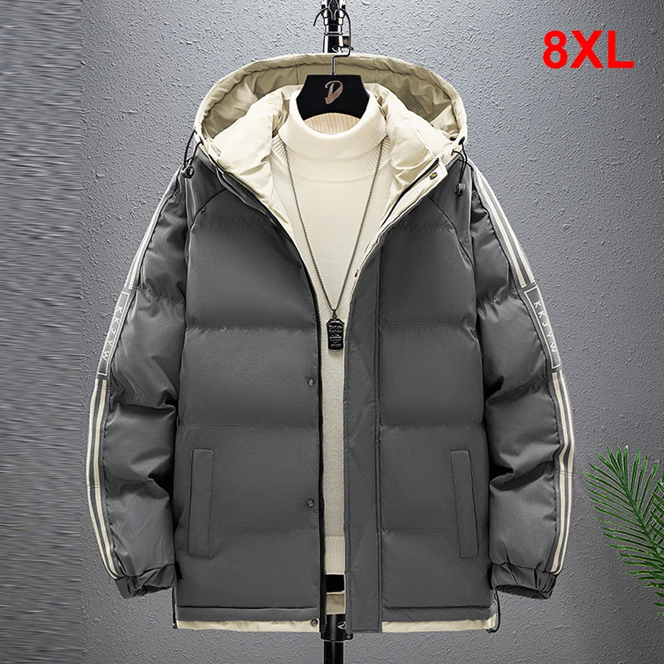 

Winter Padded Jacket Men Parkas Plus Size 8XL Fashion Casual Hooded Parkas Male Thick Jacket Coat Big Size 8XL