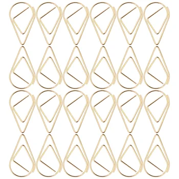 100 قطعة قطرة معدنية على شكل مشبك ورق دبابيس ورق ذهبية الإبداعية لطيف المرجعية كليب وثيقة دبابيس ورق مكتب القرطاسية المدرسية