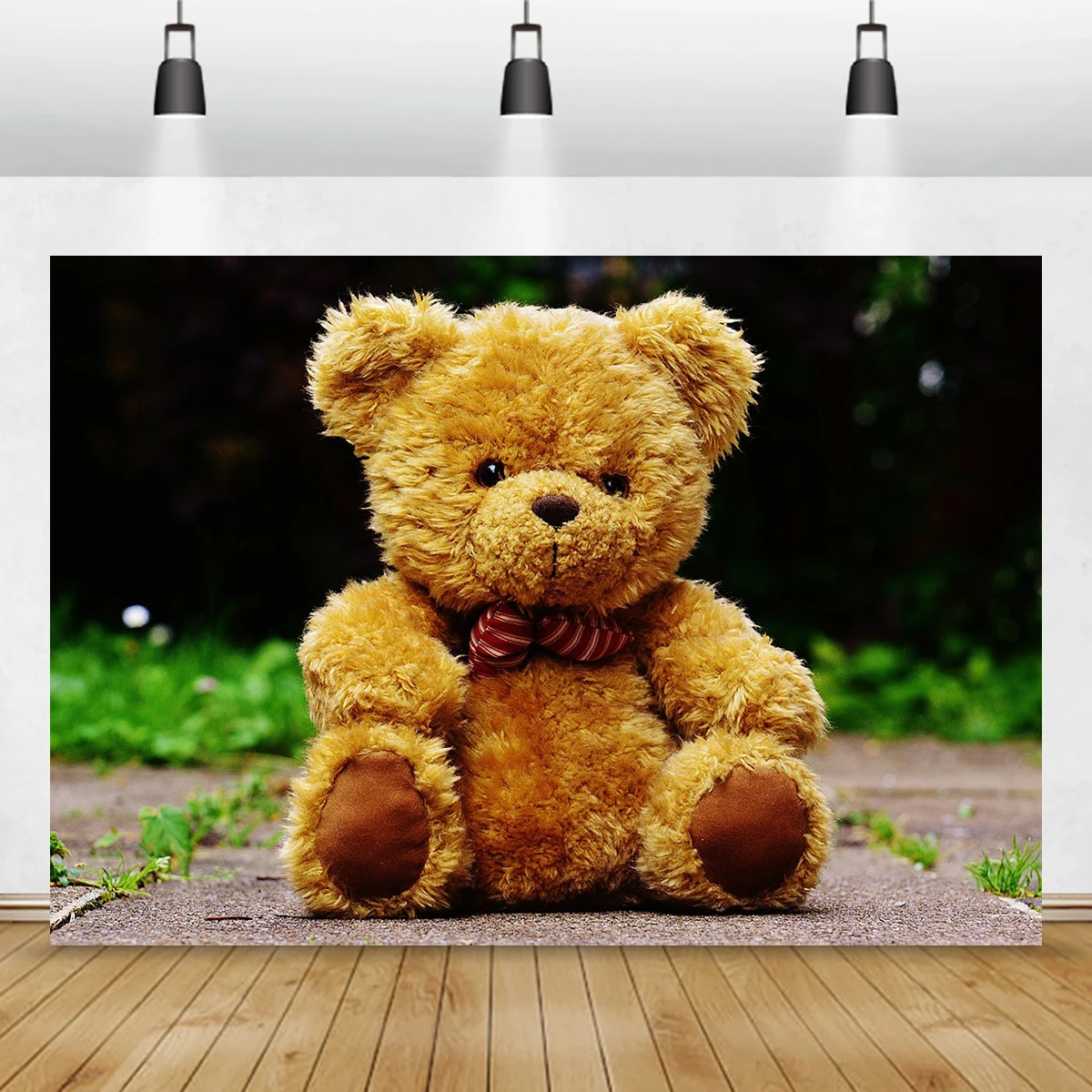 Happy Birthday Theme Cute Teddy Bear Photography Backdrop Banner Girl Kids Dressed Up Party New Born Baby Shower Decoration