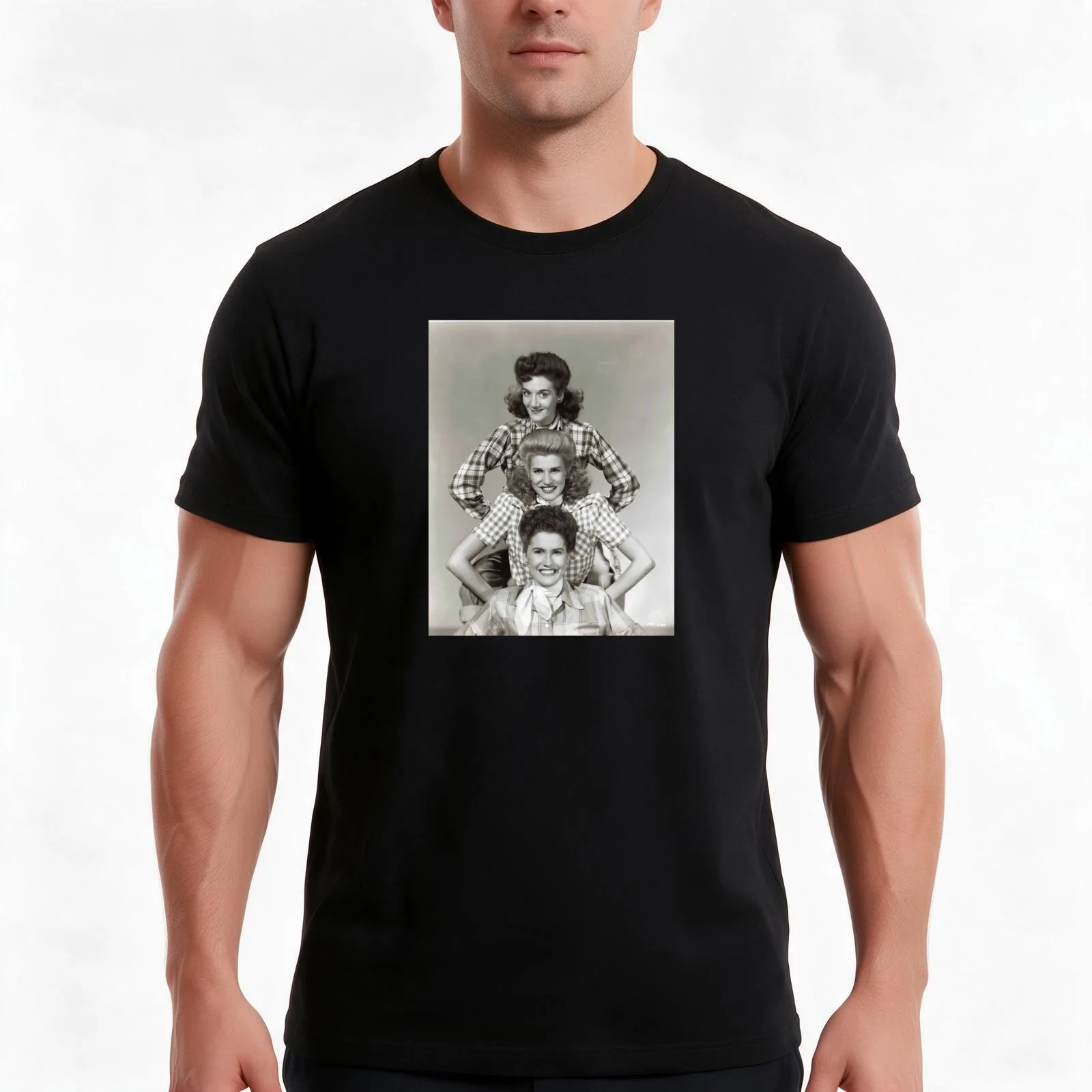 The Andrews Sisters - Moonlight and Cactus T-Shirt, Summer Casual Cotton Tee, Oversized Streetwear Tops, Vintage Graphic Print