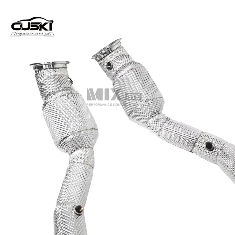 High quality Polishing stainless steel exhaust Downpipe for Ferrari F12 6.3 2012-2019 Improve exhaust performance