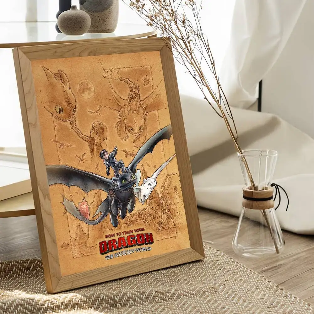 Plakaty Anime Jak Wytresować Smoka, Naklejki, Białe Papierowe Wydruki, Plakaty, Grafiki, Kawaii Dekoracja Pokoju