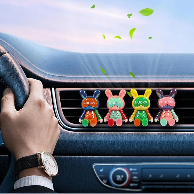 Vent Clip Air Freshener For Car Creative Cartoon Rabbit Shape Car Diffuser Car Air Fresheners Aromatherapy Oil Diffuser For