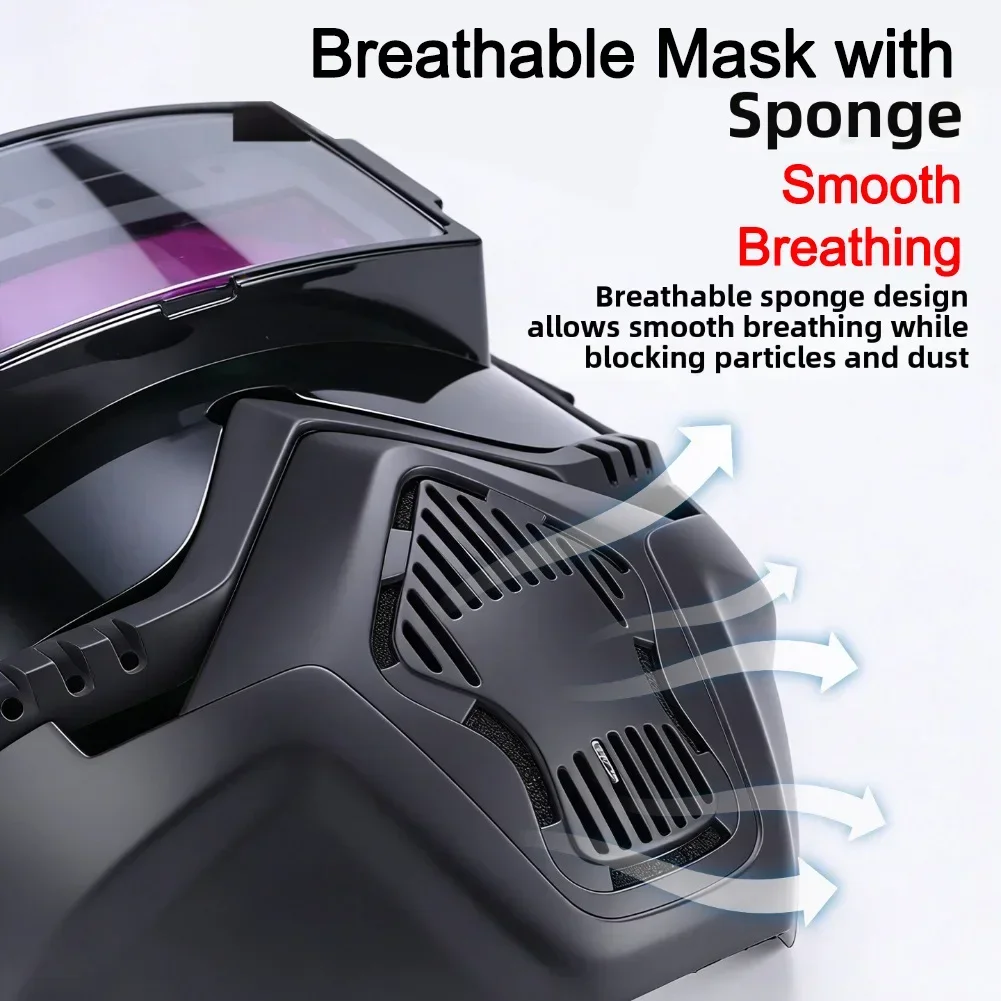 Auto-Darkening Lens Welding Helmet Welding Workshop Auto Dimming Filter PC Construction For Welding For Sandblasting
