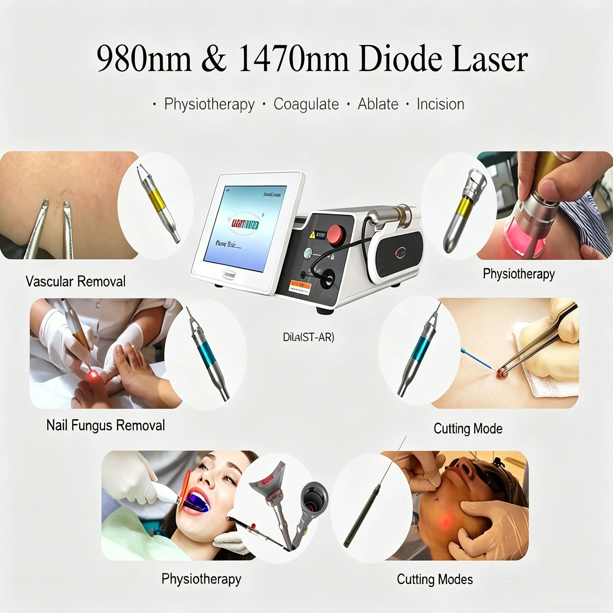980+1470nm Endolase Lipolysis Machine  Fiber Optic Fat Dissolving Body Contouring Skin Tightening Beauty Equipment