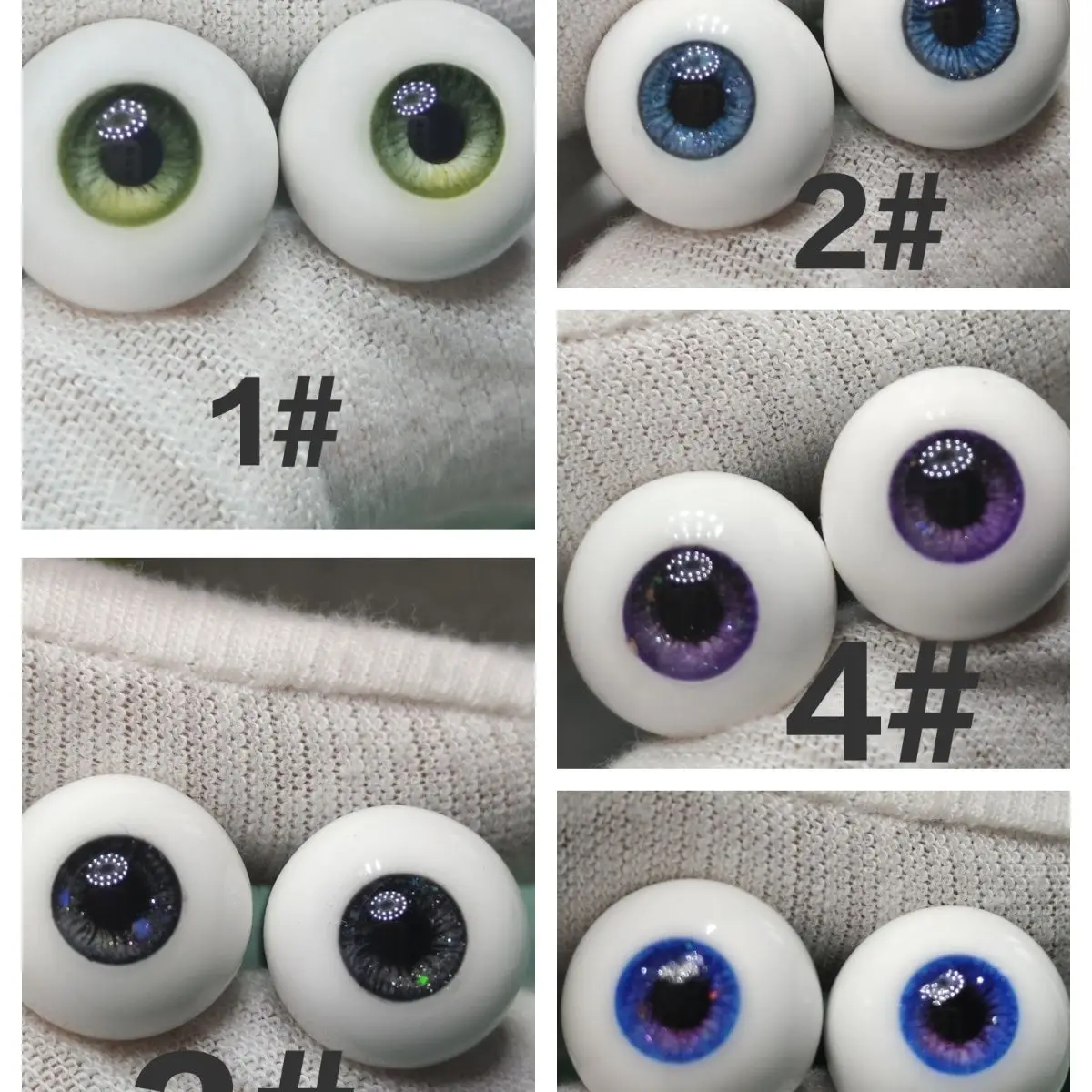 12/14/16mm Doll Eyes for 1/3 1/4 1/6 Bjd Doll Plaster Eyeball  Human Realistic Stereoscopic Handmade Girl Toys Doll Accessories