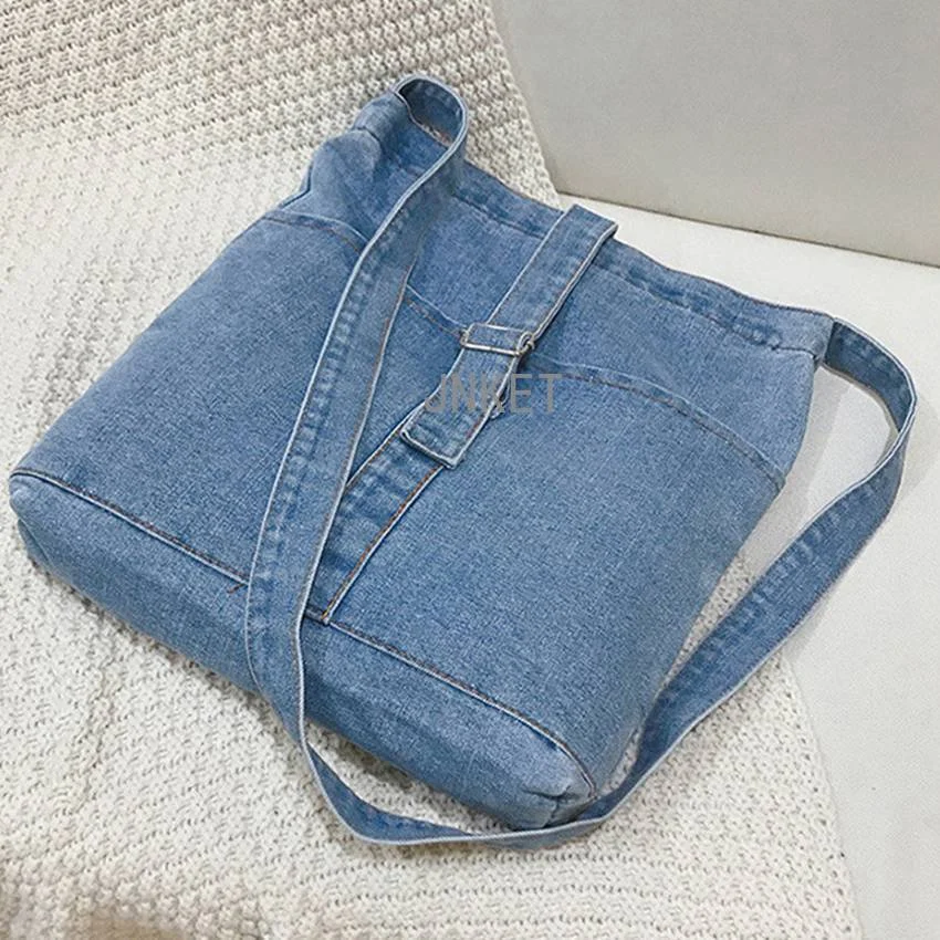 Large Capacity Bag Women Denim Shoulder Bag Casual Crossbody Bag Ladies Sling Bag