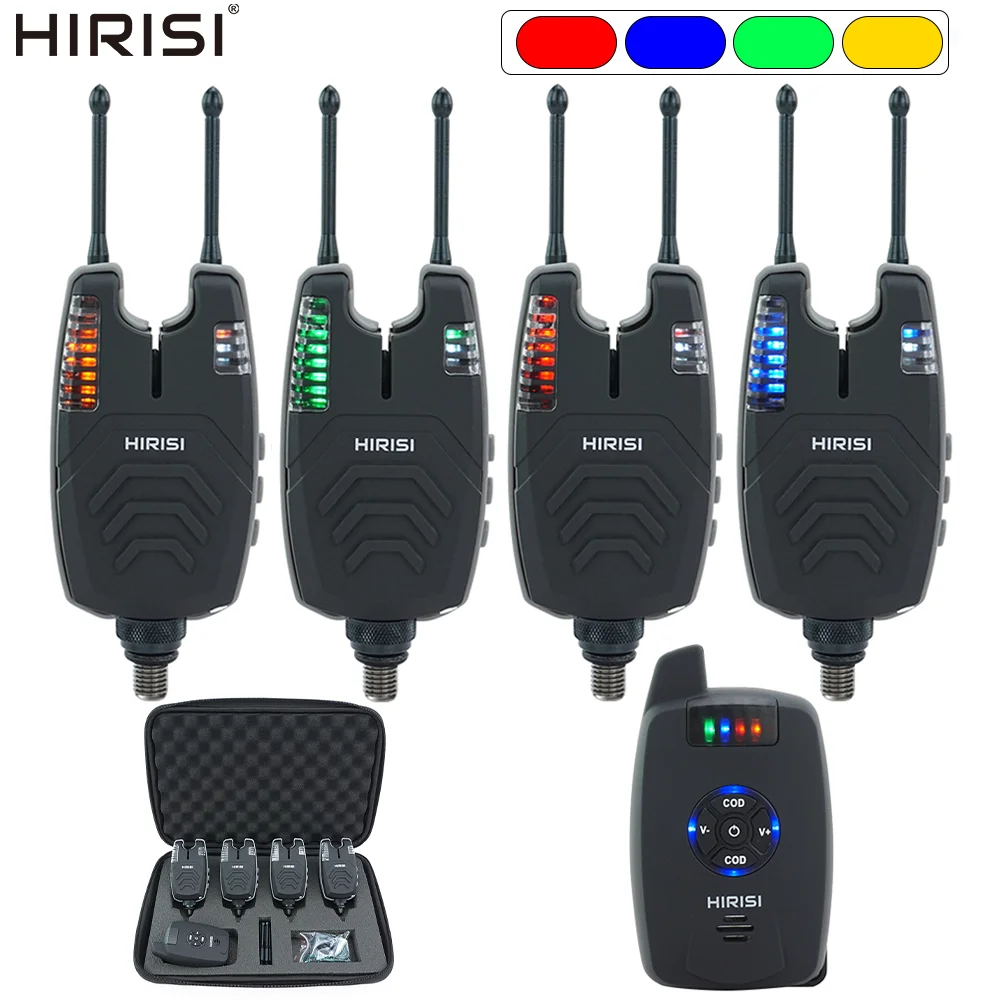 

Беспроводной набор сигнализаторов поклевки Hirisi SX1 (1+4), водонепроницаемый, с регулировкой громкости/тона/чувствительности, снасти для карповой ловли