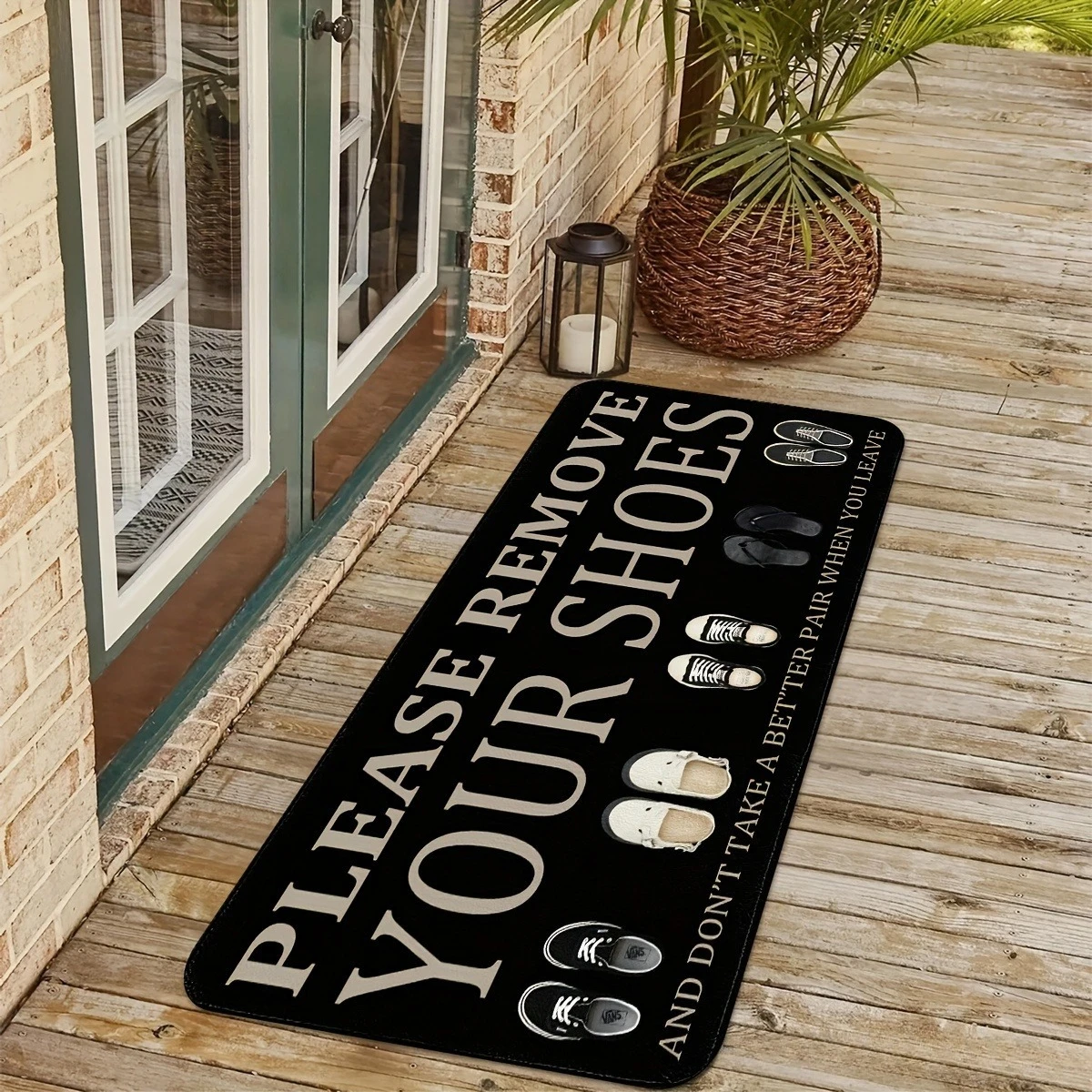 

1PC REMOVE YOUR SHOES Pattern Kitchen Rug Non-Slip Door Mats Pop design Bathroom Rug Bath Mat Carpet for Home Sink Laundry Decor