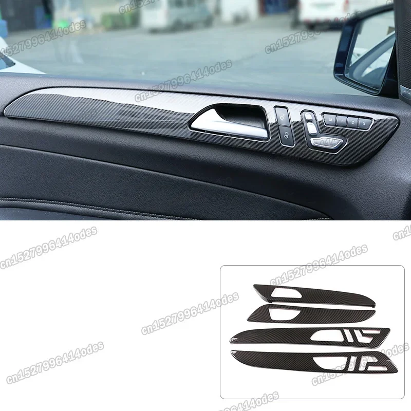 carbon fiber car inner door handle frame trims for mercedes benz M gle 2012 2013 2014 2015 2016 2017 2018 w166 350 400 x166 gls