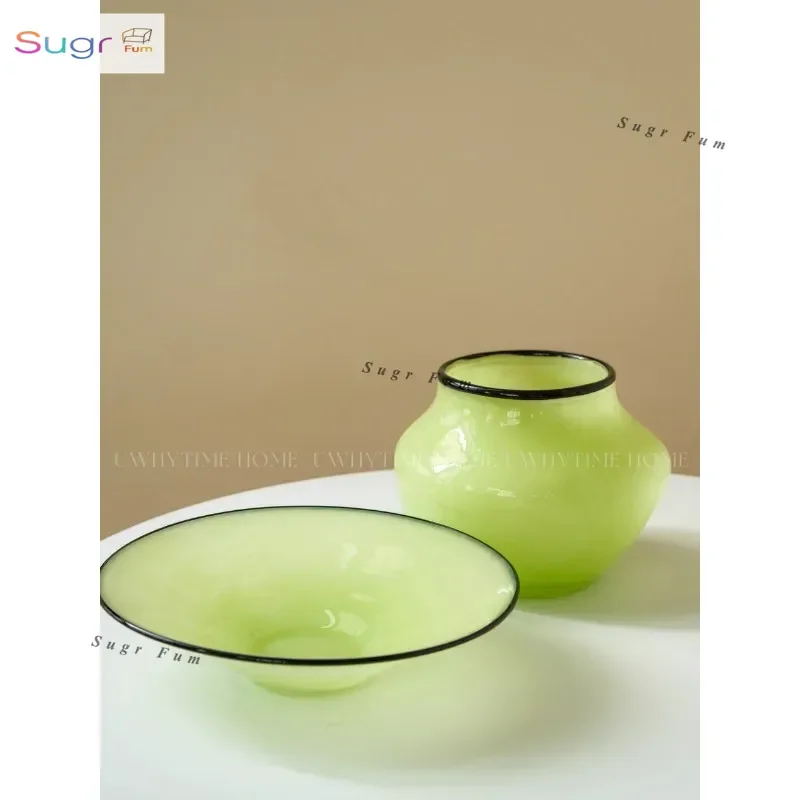 

Оригинальная средневековая новая китайская стильная розовая, зеленая, коричневая стеклянная ваза, декоративная тарелка с фруктами, комбинация высококачественного орнамента