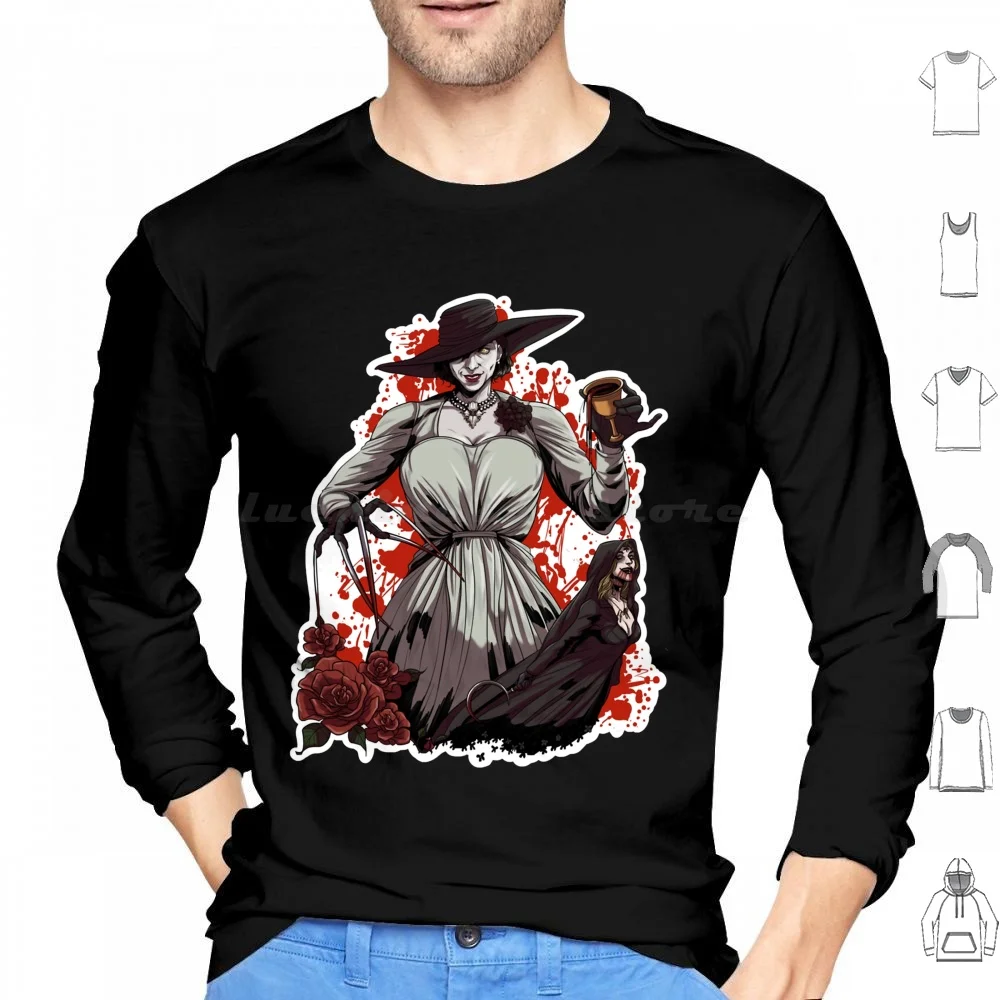 Funniest The Gifts Music Fans Hoodies Long Sleeve Funniest The Music Fans Lady Dimitrescu Resident Evi Vampire Lady