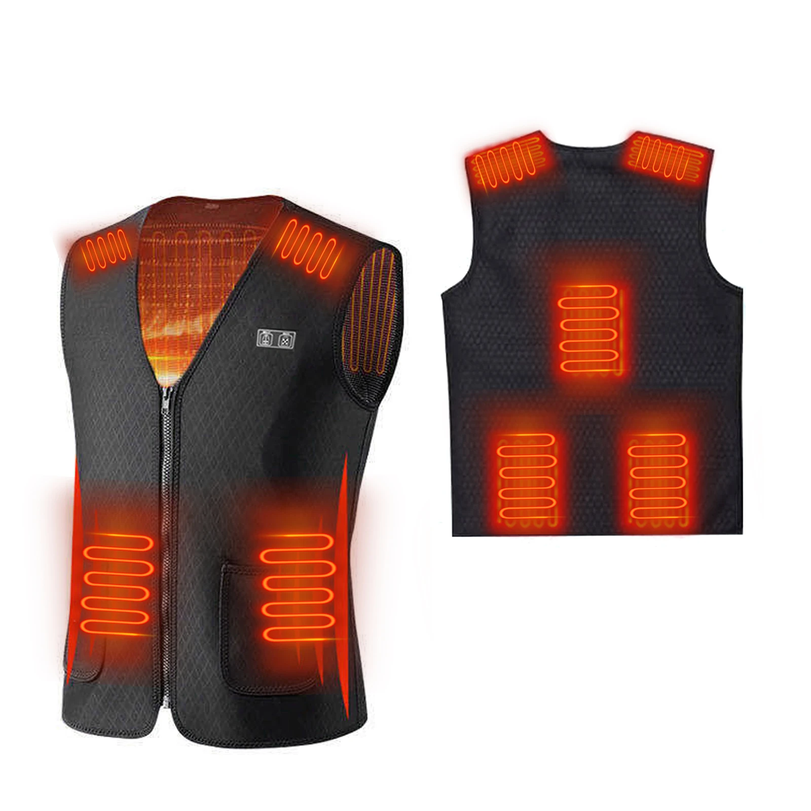 

Winter Outdoor Electric Heated Vest Cotton 7 Areas Heating S M L XL XXL XXXL Men Women Thermal Clothing 1 Piece