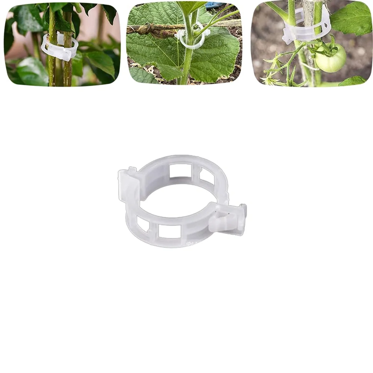 200PCS Plant Support Garden Clips Tomato Clips Supports/Connects Plants/Twine/Vines Trellis/Cages Plant Vine Green