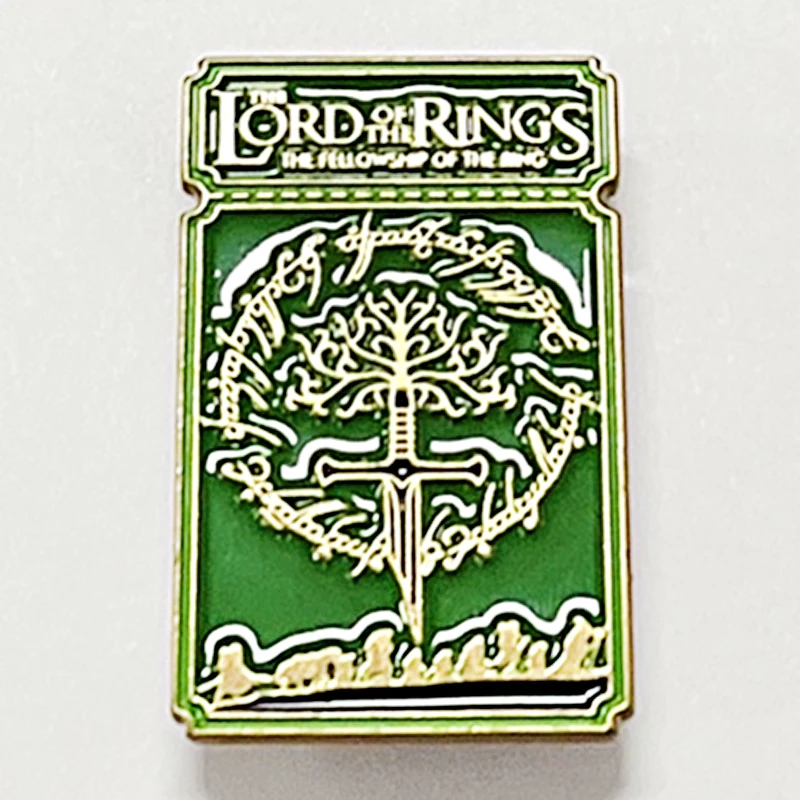 Lords of the Rings enamel pin Green Ticket metal badge Fantasy Film brooches Jewelry Accessories Collectibles Gifts