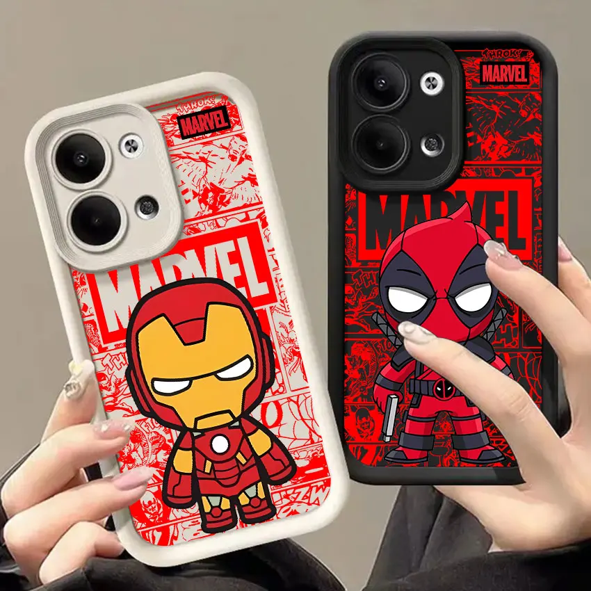 

Cute Ironman Deadpool Spiderman Marvel Phone Cases For Oppo Reno 14 13 12 11 F 10 5G 6 7 8 Pro Plus Cover 8T 4G 7Z 8Z Soft Funda