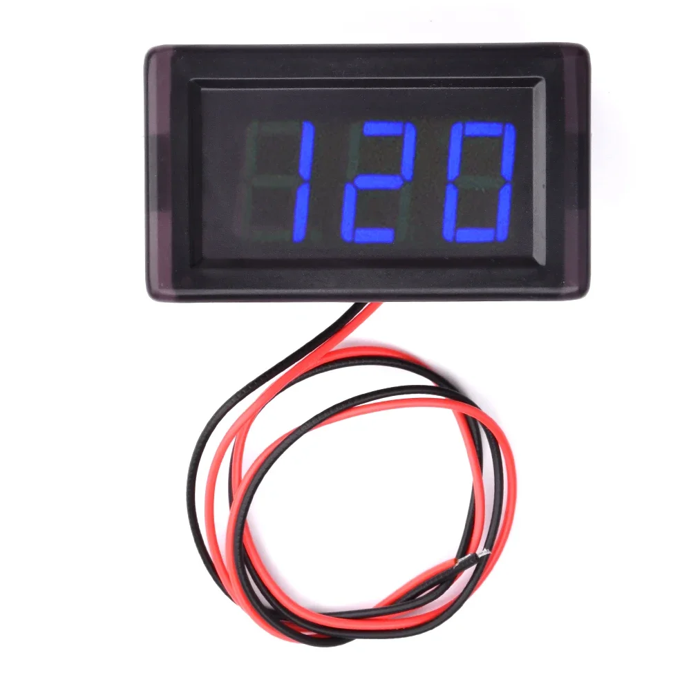 Digital Voltmeter DC 5-120V Digital Voltmeter Voltage Panel Meter Red/Blue/Green For 6V 12V Electromobile Motorcycle Car