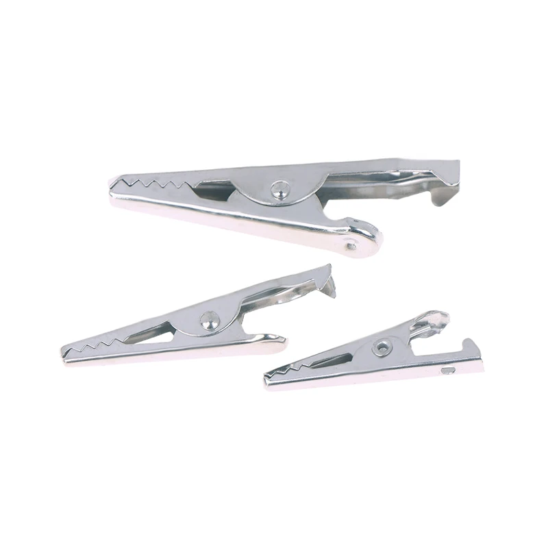 50PCS Crocodile Clips Mini Alligator Clips Mini Silver Metal Alligator Clip 28mm 35mm 45mm For Electric Testing For Battery Test