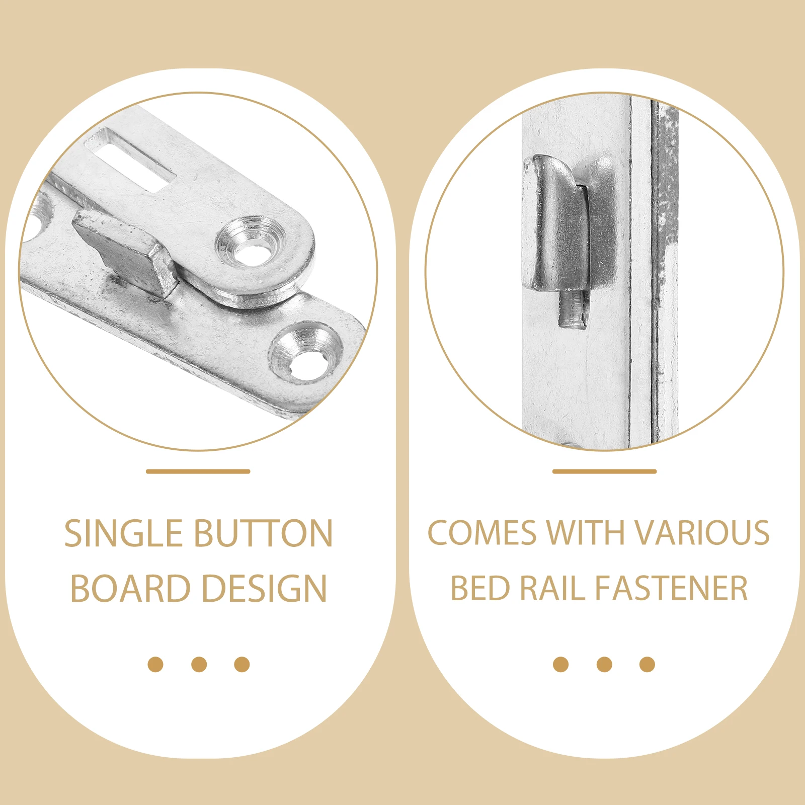 

4Pairs Bed Rail Fastener with Universal Iron Hinges Furniture Fittings Bed Frame Brackets Heavy Duty Easy Install Dismantle