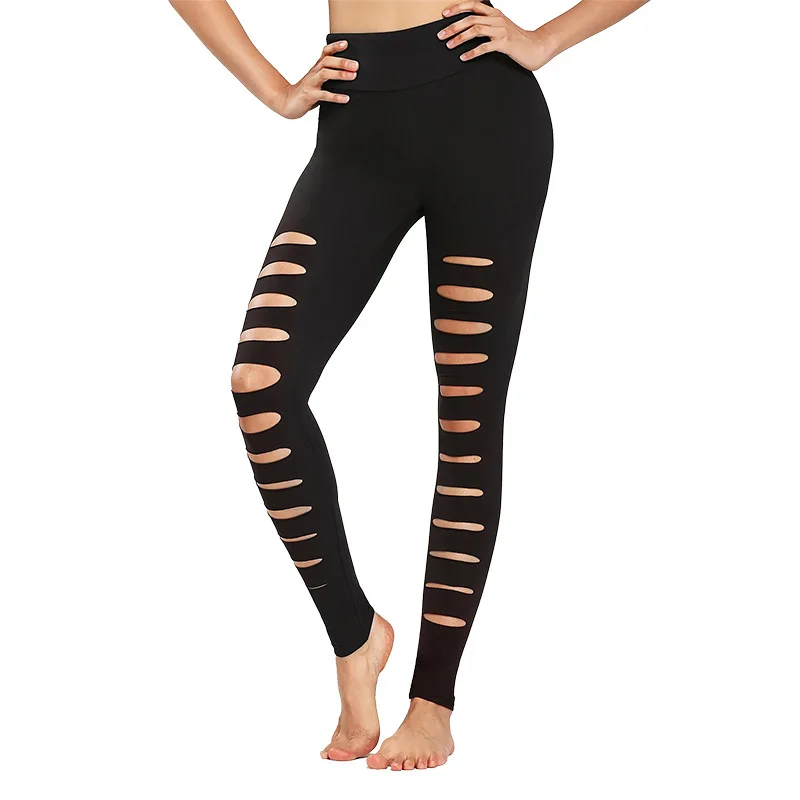 Creative Women's Hollowed Out Hole Leggings High Waisted Hip Lifting Tight Pants Yoga Pants Sports Dance Running Leggings