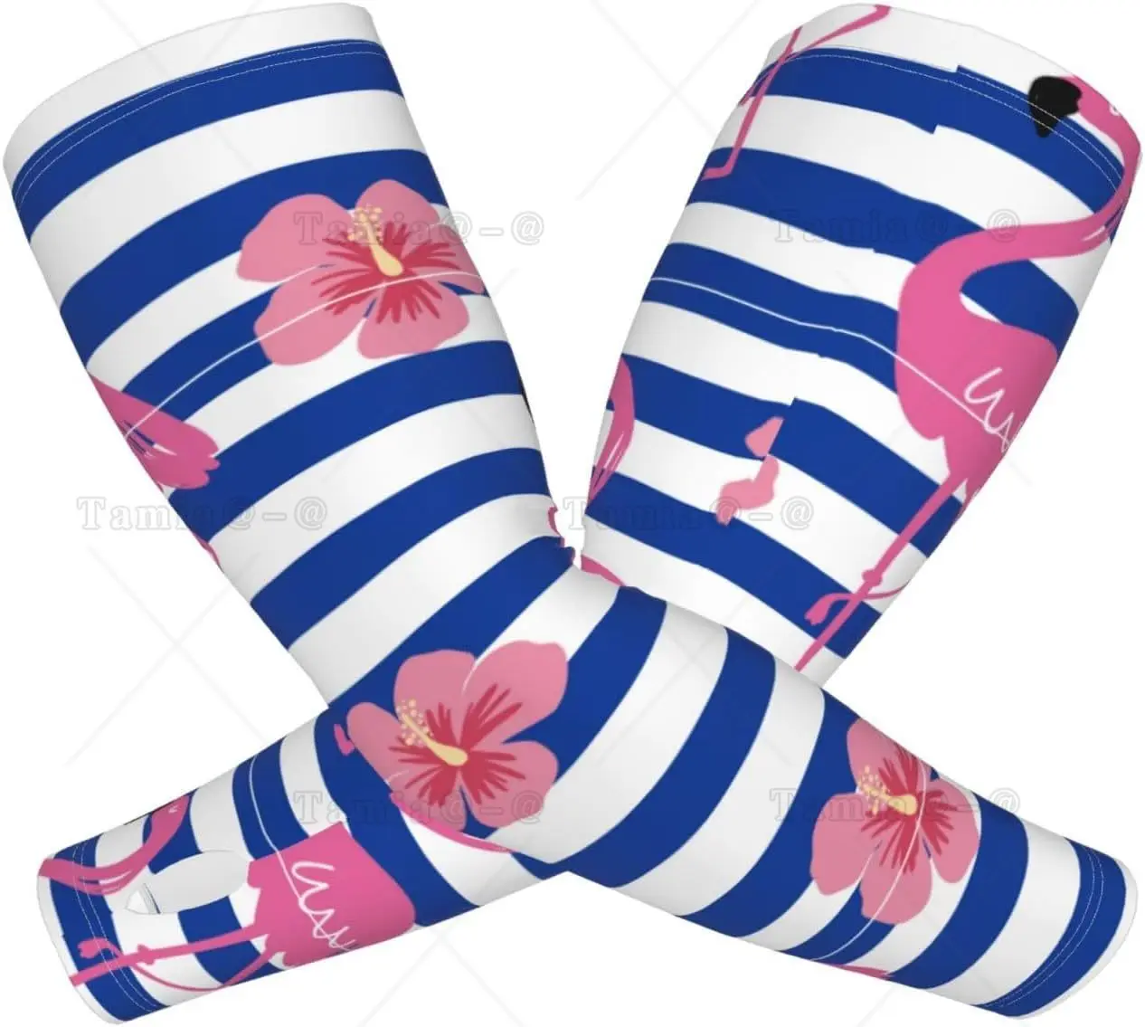 Pink Flamingo พิมพ์แขนแขน Cooling UV Sun Protection กีฬาการบีบอัดสําหรับผู้ชายผู้หญิงกอล์ฟบาสเกตบอลแขนแขน