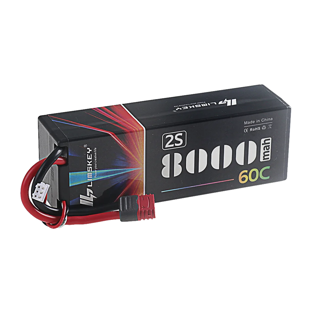 Verbeterde 2S 7.4V 8000mAh 60C Lipo-batterij met T/XT60-stekker HardCase voor auto, helikopter, quadcopter, vrachtwagen, boot