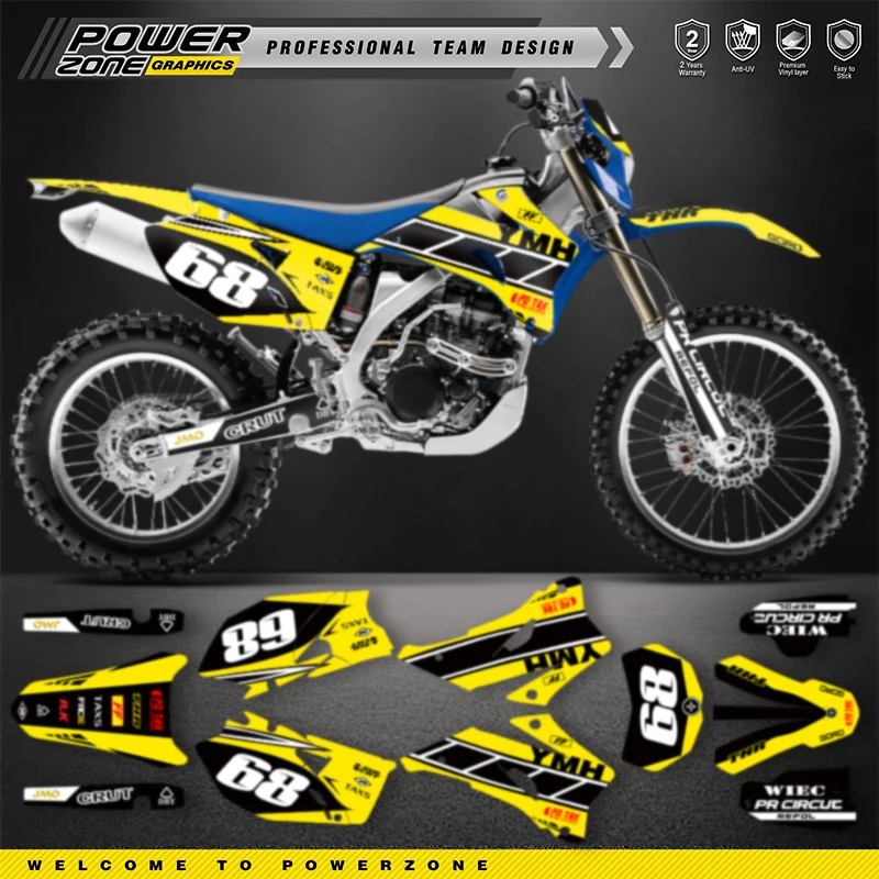 

PowerZone Custom Team Graphics Background Decals For 3M Stickers Kit For YAMAHA WRF250 2007-2013 WRF450 2007-2011 013