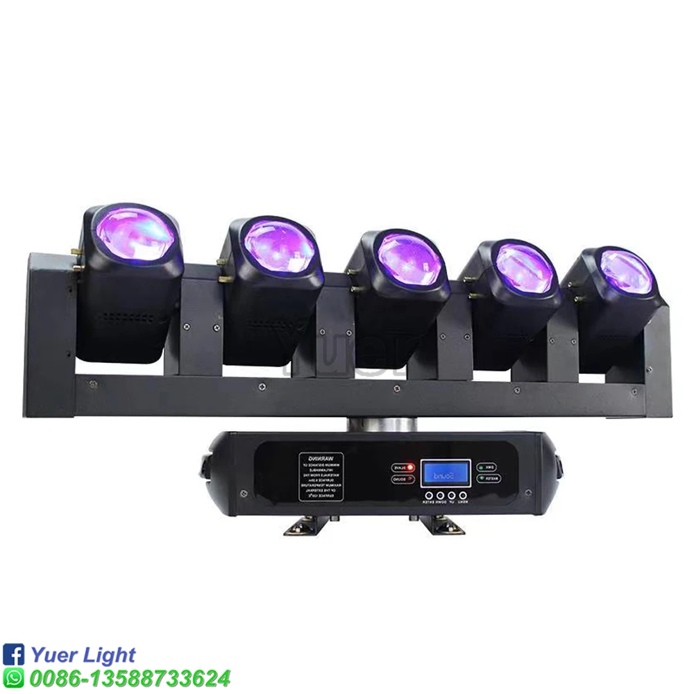 5X40W Super Beam Strobe Moving Head Light DMX512 16CH Music  Control For DJ Disoc Stage Lighting Show Party Club Park Indoor Bar