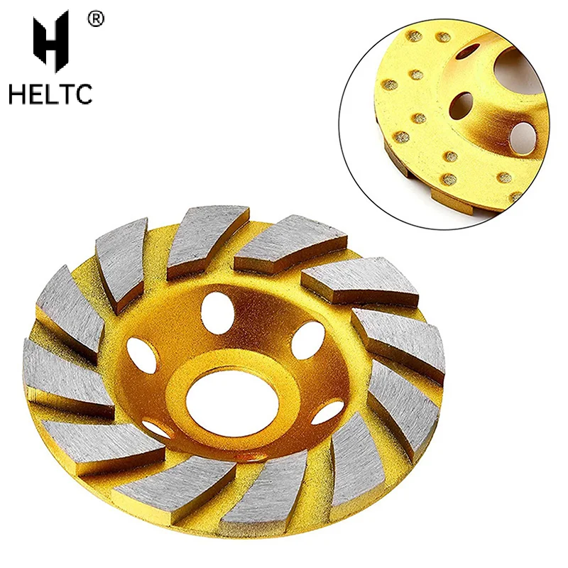 

4-дюймовый турбо-алмазный шлифовальный стакан для бетона, 12-сегментные сверхмощные круги для угловой шлифовальной машины для угловой шлифовальной машины