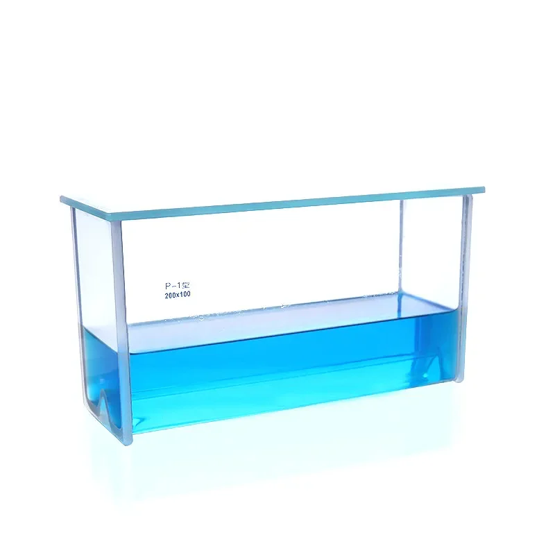 TLC Developing Tank- Horizontal Double Glass Tank Laboratory Double Tank Solvent Glass Staining Chamber Dimension(L*H) 200*100mm