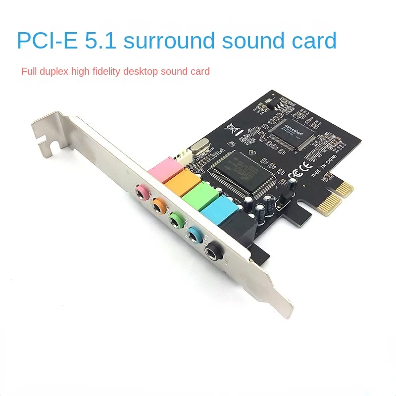 

Pcle Sound Card Channel CMI8738 Chipset Audio Interface PCI-E 5.1 Stereo Digital Card Desktop Soundcard Connectors for Computer