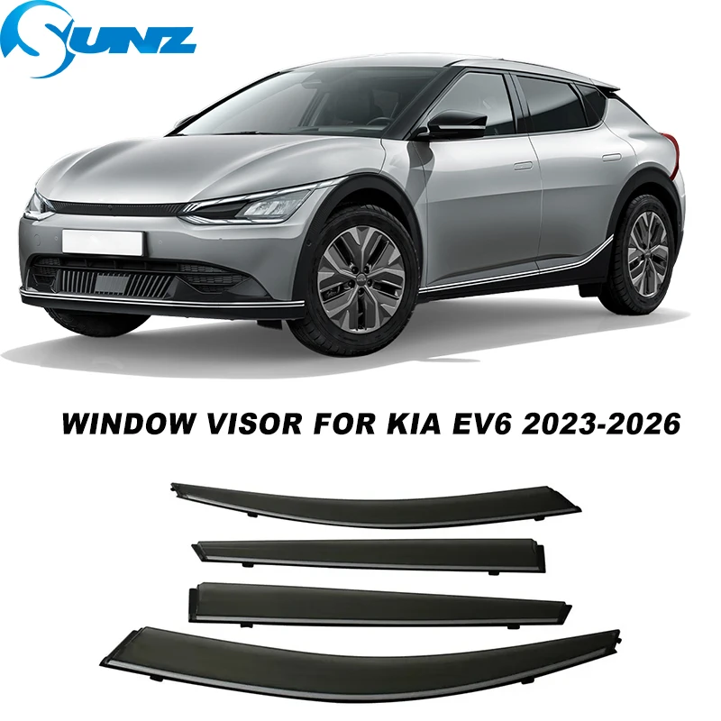 

Car Window Visor For Kia EV6 2023 2024 2025 2026 4pcs Weathershied Wind Sun Rain Guard Window Wind Deflector