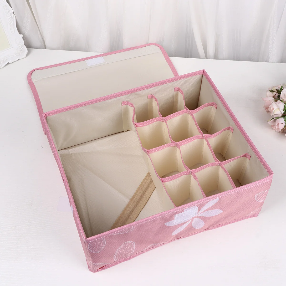 

Underwear Organizer Box Oxford Cloth Drawer Divider For Socks Bras Hosiery Scarves Storage Organizer Pink