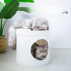 The New Cat Nest Foldable Cat Scratching Board Nest Semi-closed Cat Villa Four Seasons Universal Pet Cat Nest Supplies