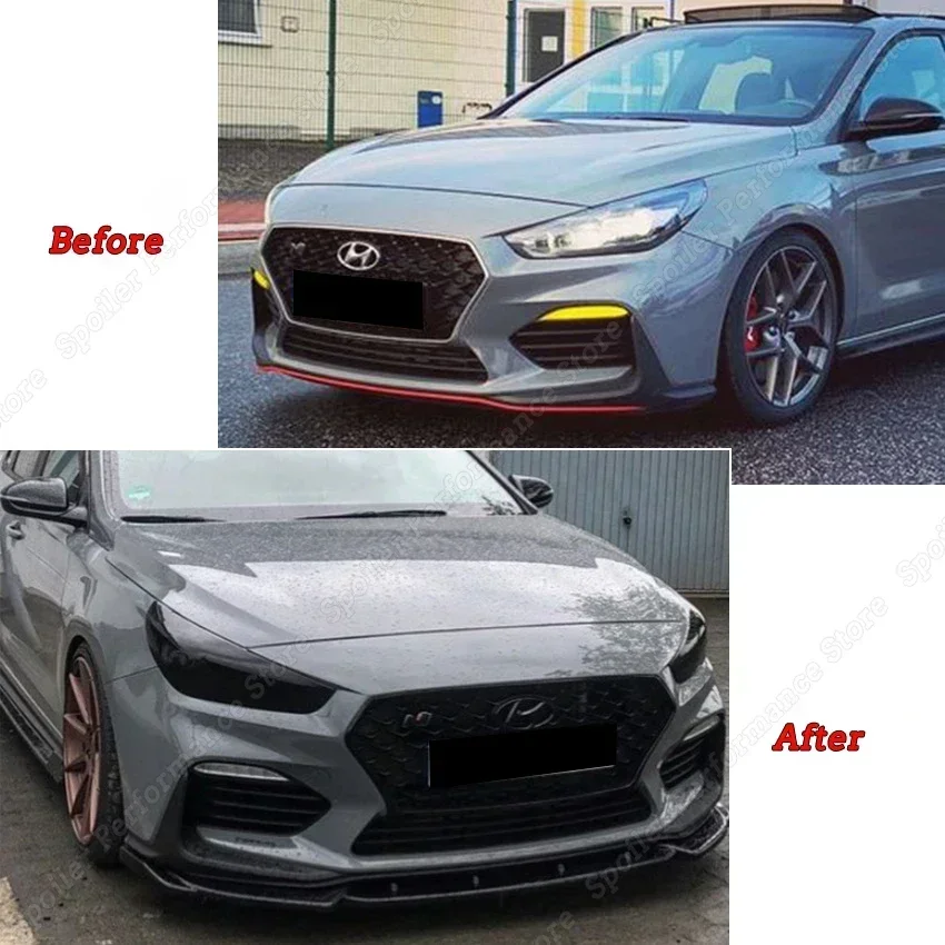 New Front Bumper Splitter Lip Spoiler Diffuser Guard Body Kit For Hyundai I30N MK3 MK3.5 Hatchback 2017-2019 2020-2022 Tuning