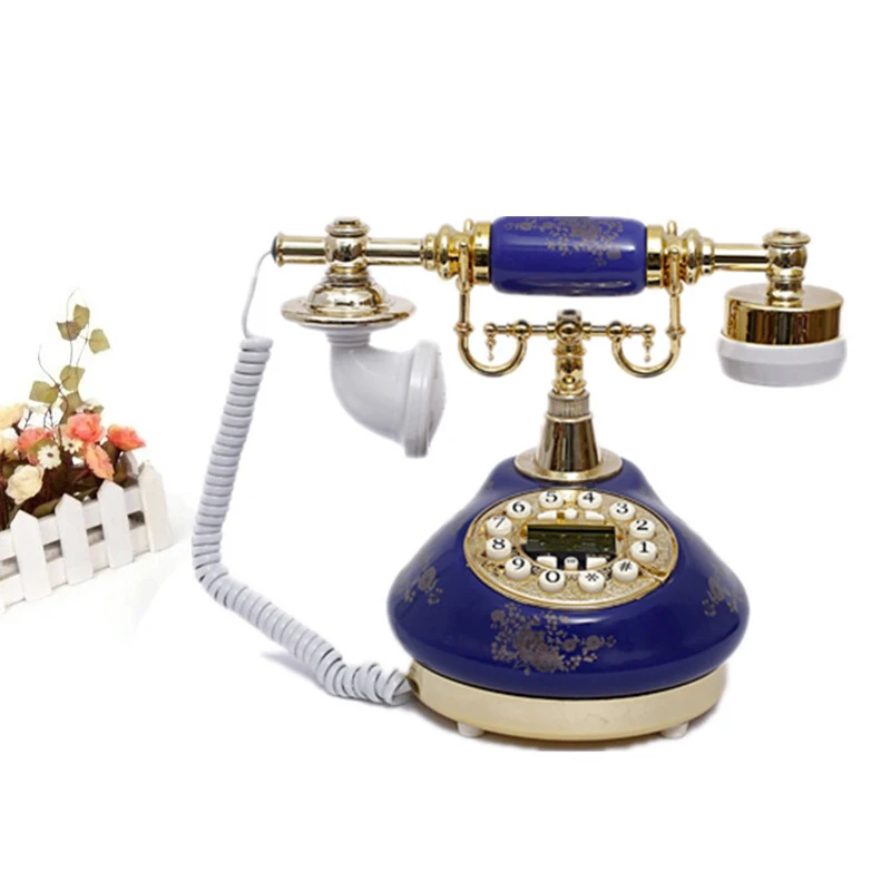 Retro Vintage Phone Antique Telephone Landline Old Fashioned Telephones Button Dial, LCD Display Classic Ceramic Retro Phone