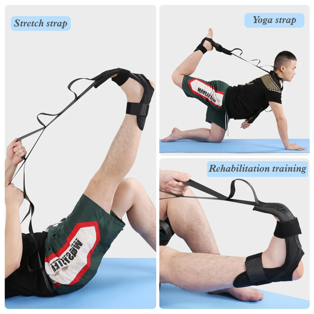 Cinturón de estiramiento para Yoga, correa elástica para rehabilitación de pies, entrenamiento de flexibilidad de pierna trasera, correa ajustable multibucle