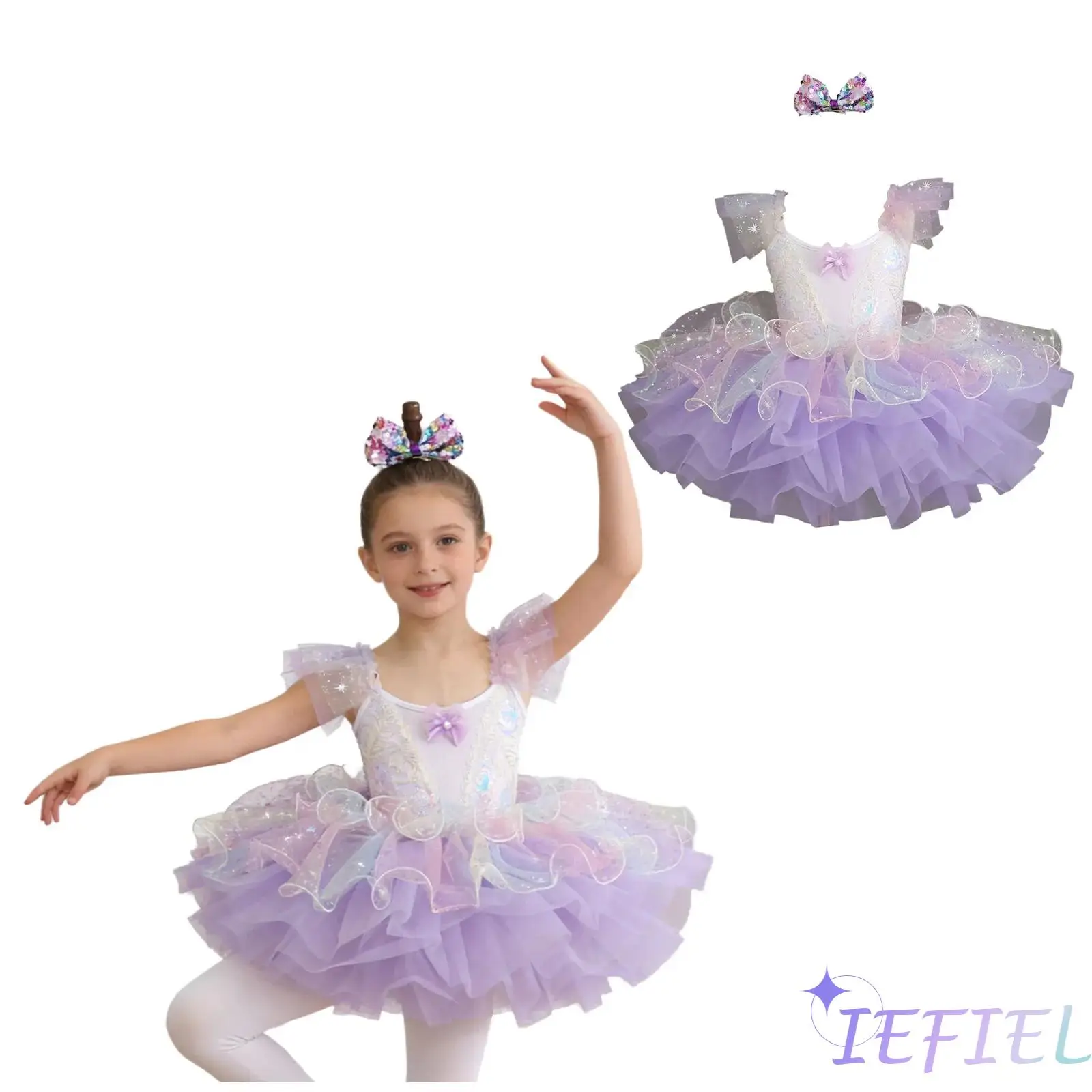 child-girls-ballet-latin-dance-dress-ruffle-sleeves-sequin-embroidery-bodice-layered-tulle-tutu-gymnastics-dress-with-headwear