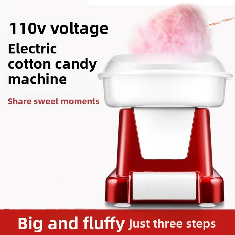 110V Household Electric Cotton Candy Machine, Portable DIY Sugar Floss Maker for Kids Christmas Party Gift & Home Entertainment