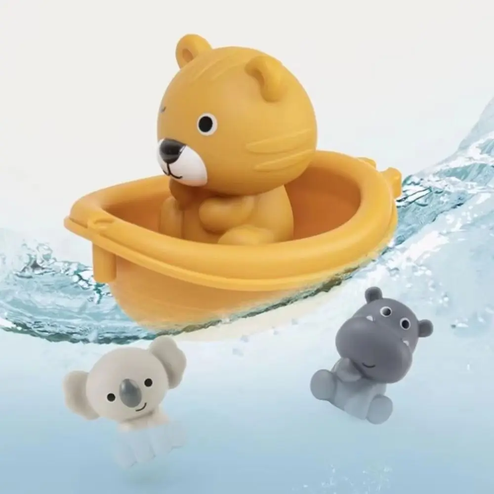 Vingerpop Babybadje Speelgoed Dierenontwerpen Vouwtoren Drijvende Douche Kleurrijke Siliconen Stapelboot Speelgoed Cadeau