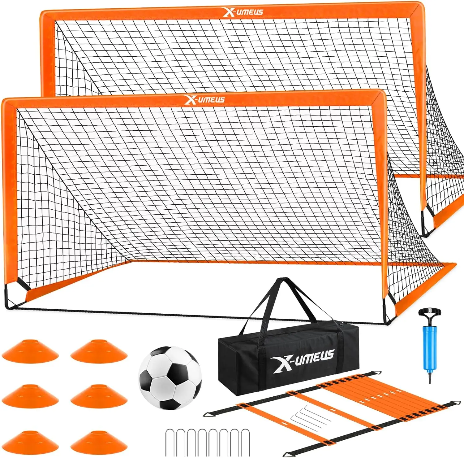 

Kids Soccer Goals for Backyard, 4' x 3' Pop Up Toddler Goal Training Equipment with Ball, Agility Ladder and Cones, Portable